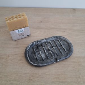 Porte-savon ovale marbré